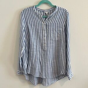 Lucky Brand Navy and White Striped Top